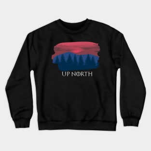 UP NORTH Sunset in Chilly Winter Mountains with Pine trees Crewneck Sweatshirt